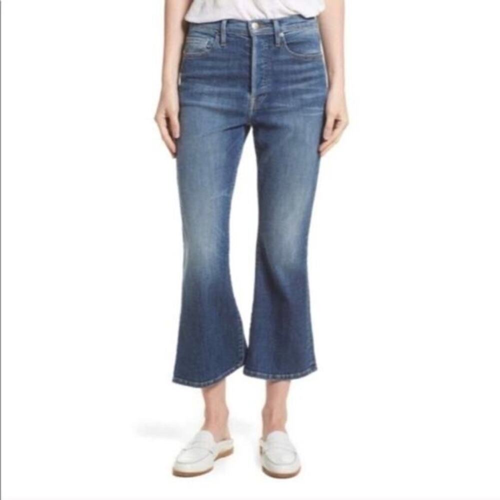 NWOT Frame Denim Le Crop Flare Jeans in Sunrise Park Medium Wash Denim Size 27